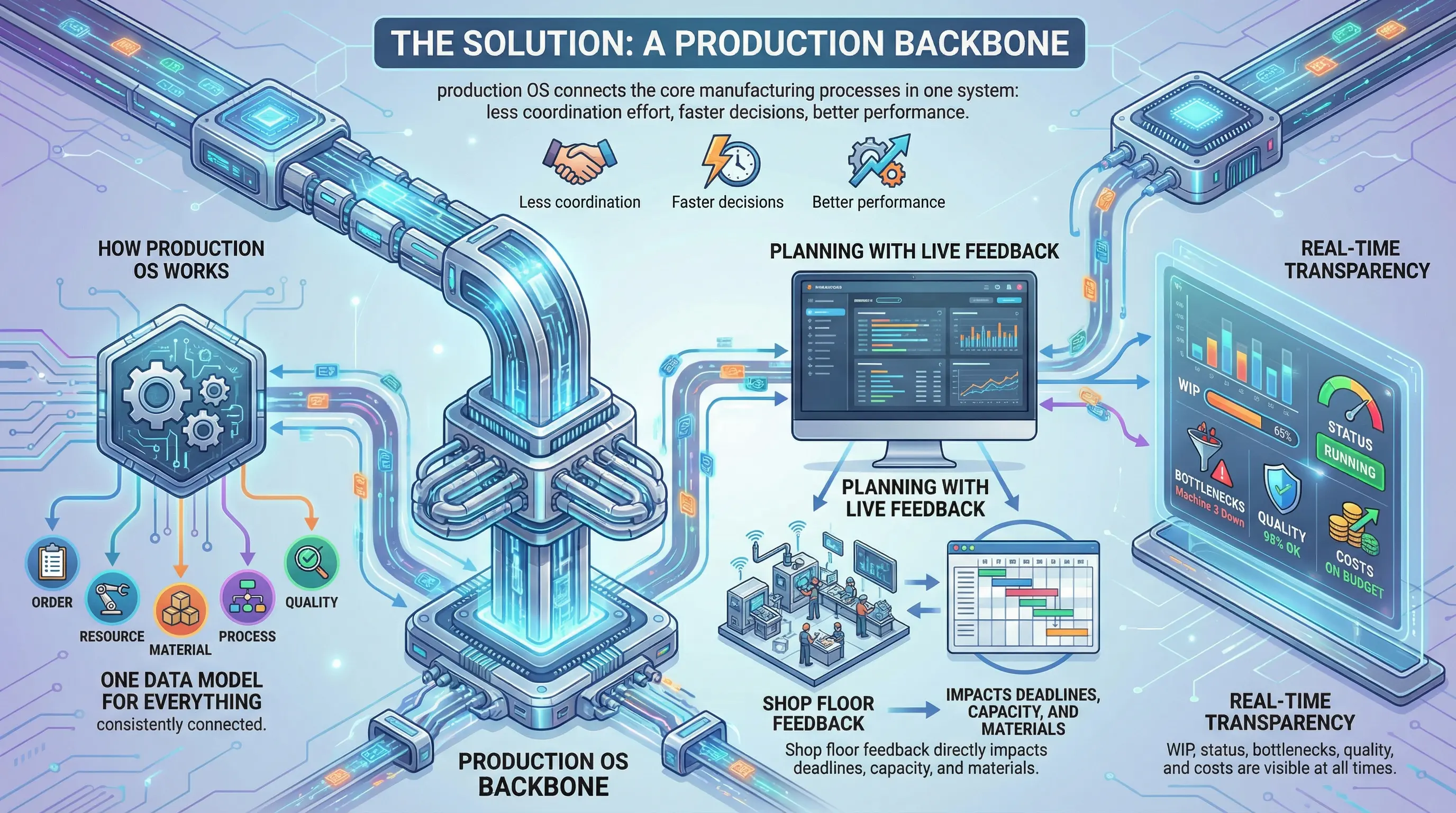 productionOS – grafischer Überblick über das Produktions-Backbone.